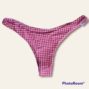 Zaful Red and White Gingham Pattern Swimsuit Bottoms